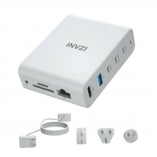 Invzi  Docking station / wall charger INVZI GanHub 100W, 9in1 (white)