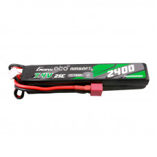 Gens Ace 25C 2400mAh 2S2P 7.4V Saddle Airsoft Gun Lipo Battery with Mini Deans(T) Plug