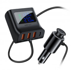 Acefast Car Charger Acefast B8, 3x USB + USB-C, 90W (black)