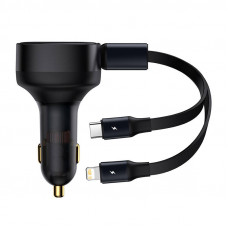 Baseus Car Charger Baseus Enjoyment with cable USB-C + Lightning 3A, 30W (Black)