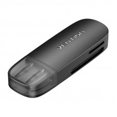 Vention 2-in-1 USB 2.0 A (SD+TF) Memory Card Reader Vention CLEB0 (black)