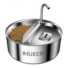 Rojeco Stainless Steel Pet Water fountain & Feeder 2in1 3.2l Rojeco