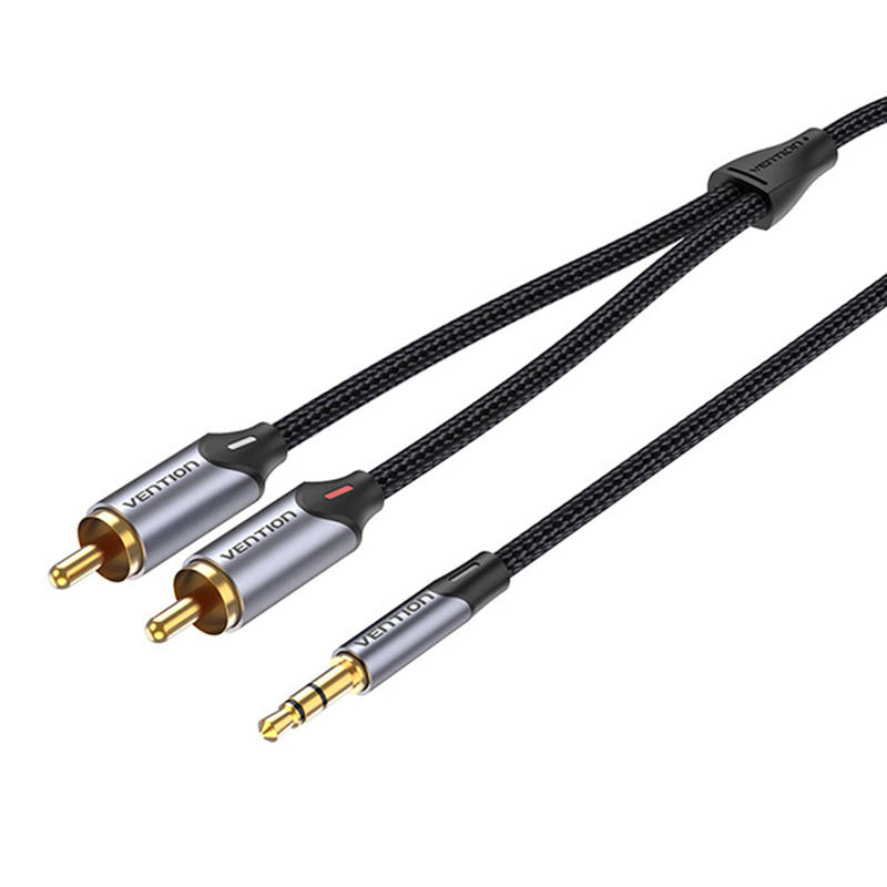 Vention Cable Audio 2xRCA to 3.5mm Vention BCNBG 1.5m (grey)