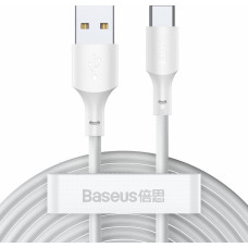 Baseus Simple Wisdom Data Cable Kit USB to Type-C 5A (2PCS/Set）1.5m White