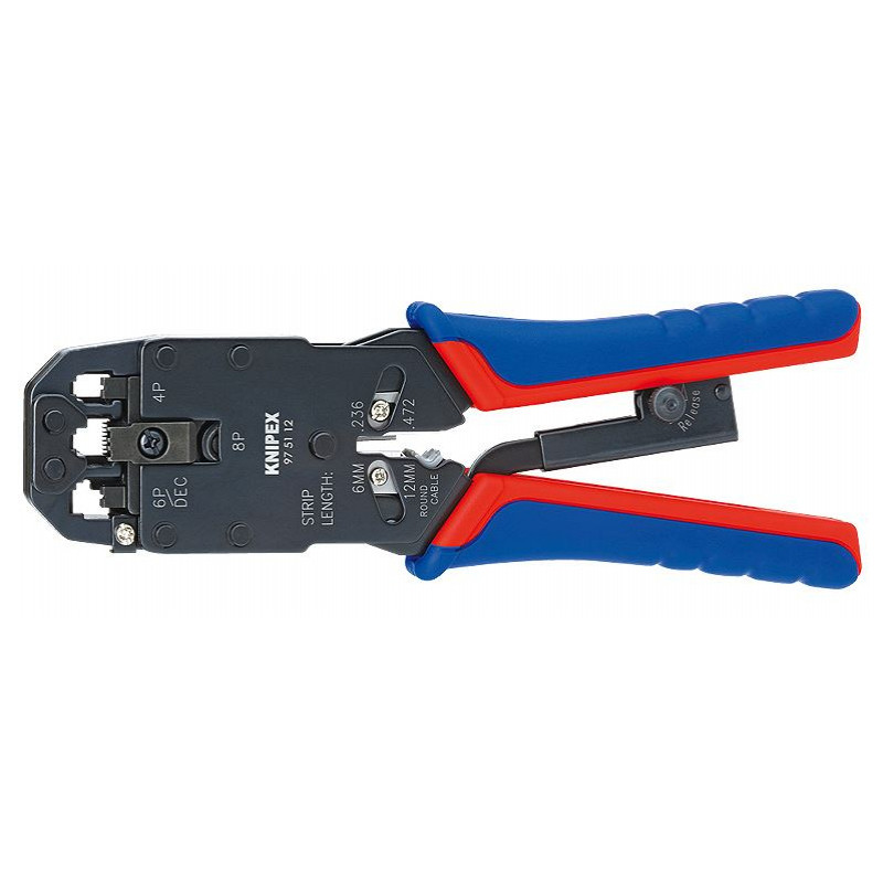 Knipex Profesionālas RJ uzgaļu uzspiešanas knaibles 97 51 12 KNIPEX