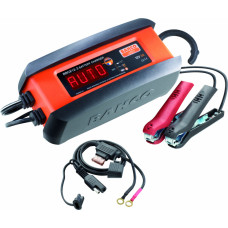 Bahco Fully automatic 3A charger/maintainer for 12V Lead -acid and Lithium LiFeP04 batteries, battery charging range 12V: 6-58Ah