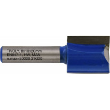 Tivoly Straight slot cutter, 18x8 mm, 8mm shank