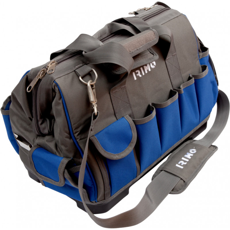 Irimo Tool bag with zip, 10 external and 14 internal pouches, 420x240x300mm, hard bottom