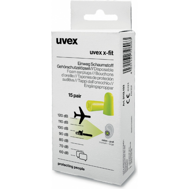 Uvex Ausu aizbāžņi UVEX X-fit, 37dB, 15 pāri