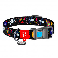 Waudog Nylon dog collar with QR code Waudog NASA size S