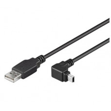 Goobay Kabelis USB2.0 A spraudnis -> USB mini B spraudnis 90° leņķis,1.8m melns