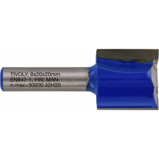 Tivoly Straight slot cutter, 20x8 mm, 8mm shank