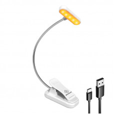 Glocusent Wireless lamp Glocusent ET-Head clip-on book light, USB-C 650mAh timer (White)