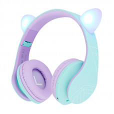 Powerlocus P2 Cats Ears Wireless Headphones for Kids (blue and purple)