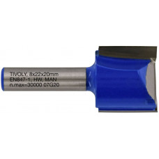 Tivoly Straight slot cutter, 22x8 mm, 8mm shank