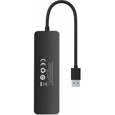 Baseus USB-A uz USB 3.0 4 porti, 15 cm, melns