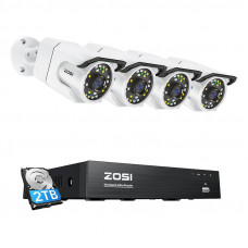 Zosi IP Camera ZOSI C105 4 pcs WiFi 8MP + NVR 8ch + 2TB HDD