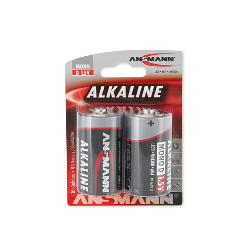 Ansmann Sārma baterija R20 (D) 1.5V ANSMANN (2 gab.iepakojums), Alkaline