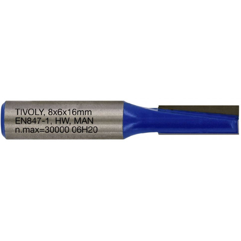 Tivoly Straight slot cutter, 6x8 mm, 8mm shank