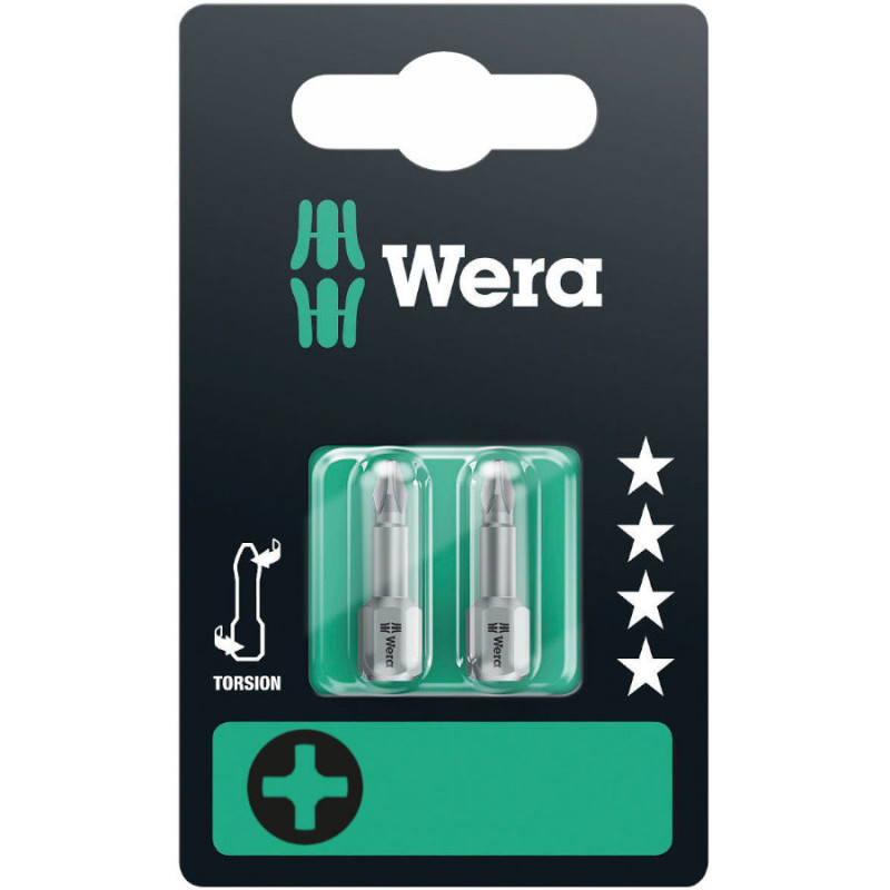 Wera Torsion uzgaļi, PH1 x 25 mm, PH2 x 25mm, PH3 x 25mm, 851/1 TZ, blisterī