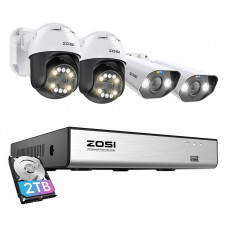 Zosi IP Camera ZOSI 2 pcs C296 WiFi 5MP & 2 pcs C182 WiFi 8MP + NVR 8ch + 2TB HDD