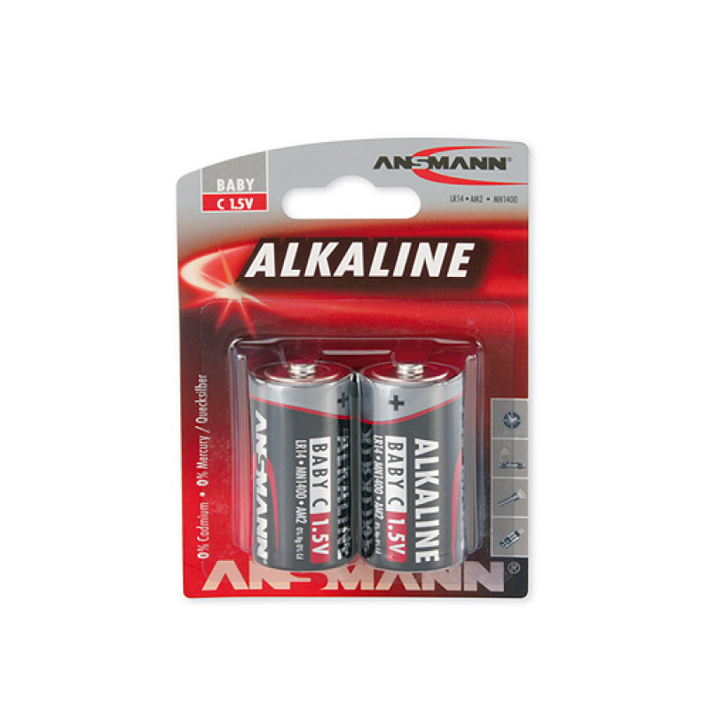 Ansmann Sārma baterija R14 (C) 1.5V ANSMANN (2 gab.iepakojums), Alkaline