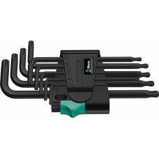 Wera Zvaigžņu L-atsēgu komplekts, BlackLaser 967 PKL / 9 TORX 024242 Wera