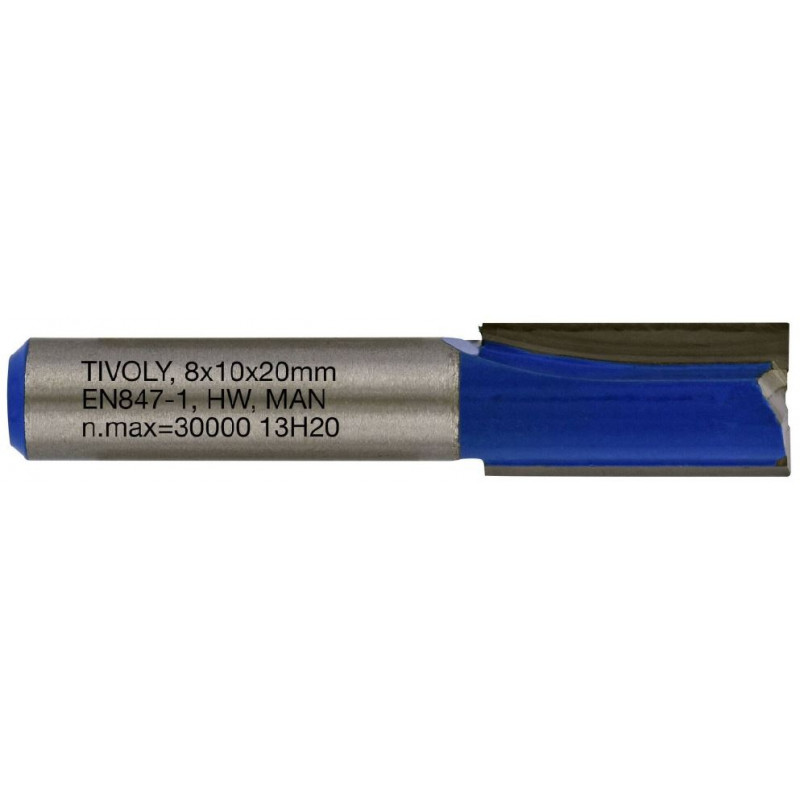 Tivoly Straight slot cutter, 10x8 mm, 8mm shank