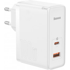 Baseus Lādētājs GaN5 Pro 100 W USB + USB-C QC4+ PD3.0 ar USB-C 1 m kabeli, melns