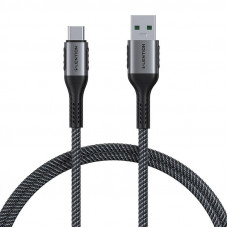 Lention USB-A 3.1 to USB-C Fast charging cable Lention CB-ACE-6A1M, 6A, 10Gbps, 0,5m (black)