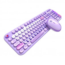 Mofii Lovely 2.4G Wireless Keyboard + Mouse Set (Purple)