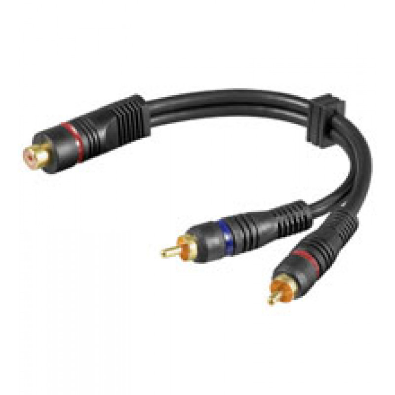 Goobay Lineārs vads RCA ligzda - 2xRCA kontaktdakšiņas 0.2m