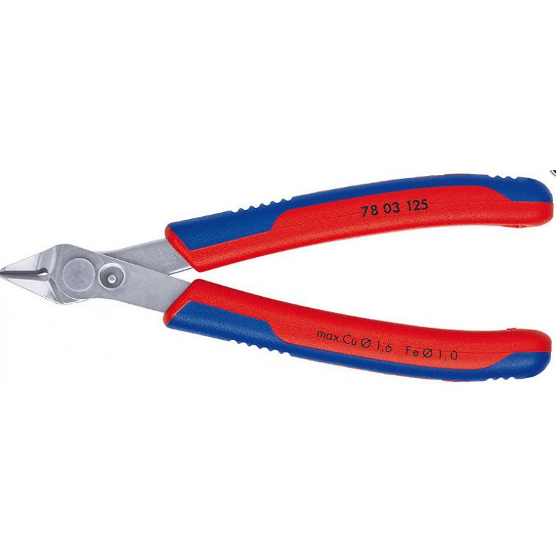 Knipex Knaibles 78 03 125 Cu max Ø1,6mm pulēts tērauds max 0.3mm KNIPEX