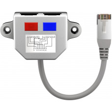 Goobay Pāreja RJ45 kontaktdakšiņa 8p8c - uz ligzdu 2x 8p4c (10/100 BaseT)