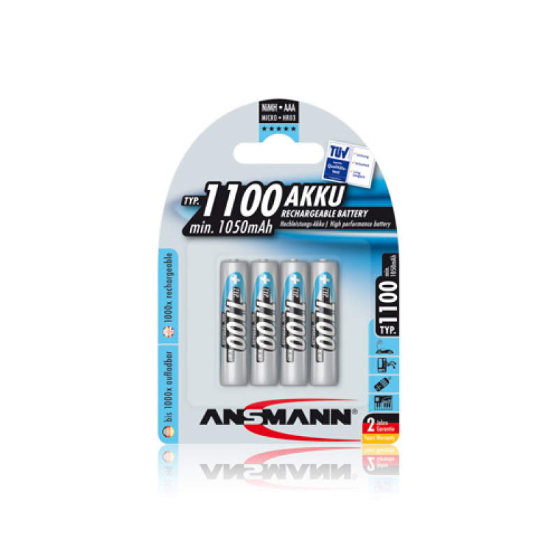 Ansmann Akumulators R3 (AAA) 1.2V 1100mAh Ni-Mh ANSMANN (4 gab.iepakojums)