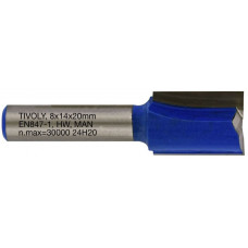 Tivoly Straight slot cutter, 14x8 mm, 8mm shank