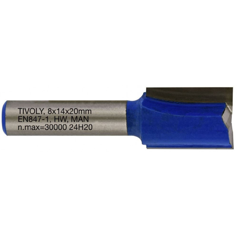 Tivoly Straight slot cutter, 14x8 mm, 8mm shank