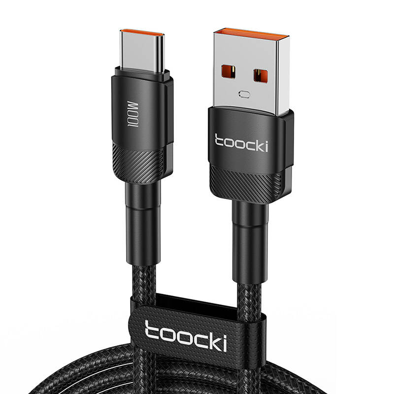 Toocki Cable USB-A to USB-C Toocki TXCT-HY01, 1m, FC 100W (black)