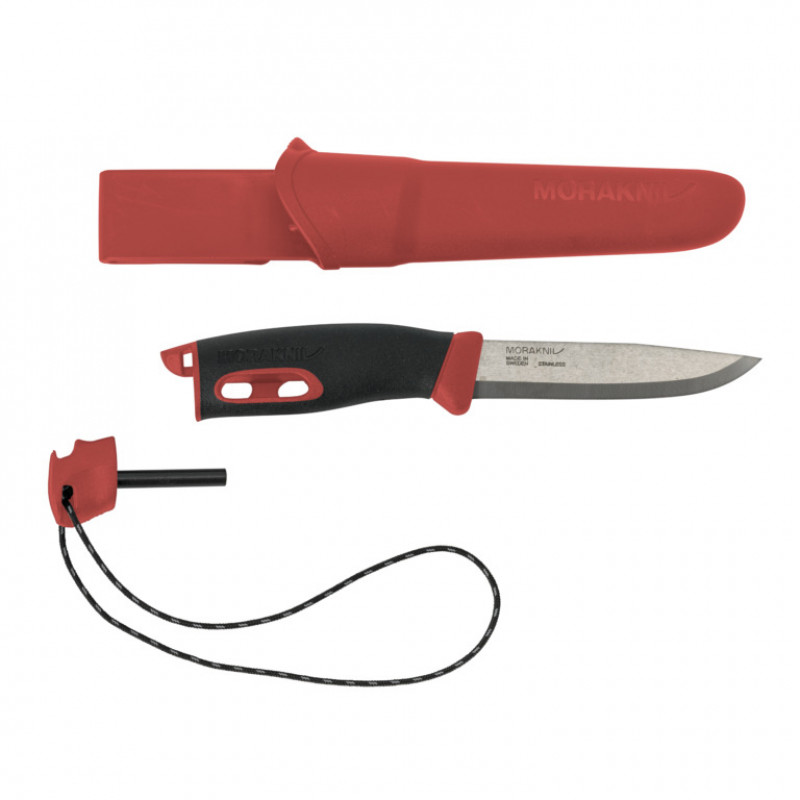 Morakniv Outdoor sports knife Companion spark (S), 104mm, red, with fire starter