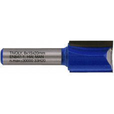 Tivoly Straight slot cutter, 15x8 mm, 8mm shank