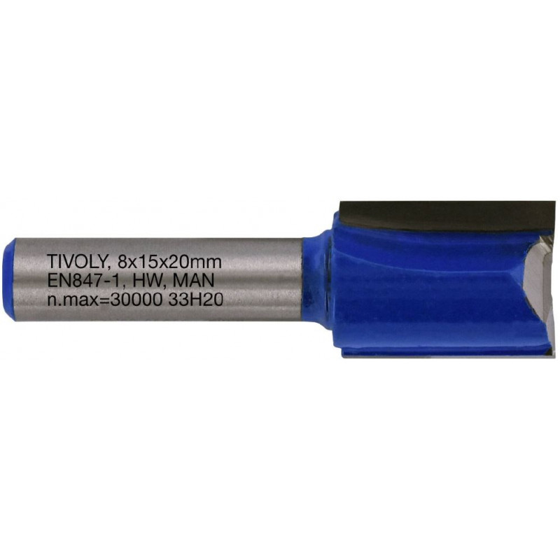 Tivoly Straight slot cutter, 15x8 mm, 8mm shank