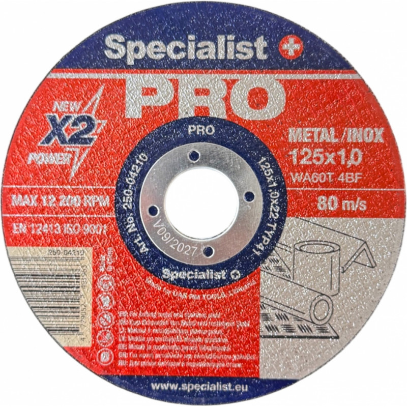 Specialist+ metāla griešanas disks PRO, 125x1x22 mm