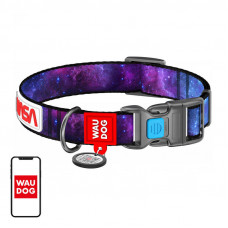 Waudog nylon dog collar with QR code 