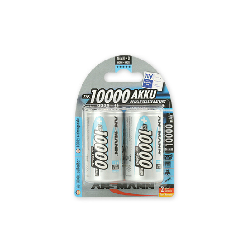 Ansmann Akumulators R20 (D) 1.2V 10000mAh Ni-Mh ANSMANN (2 gab.iepakojums)