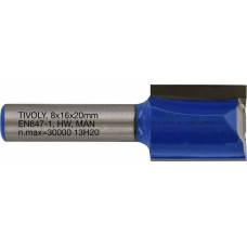 Tivoly Straight slot cutter, 16x8 mm, 8mm shank