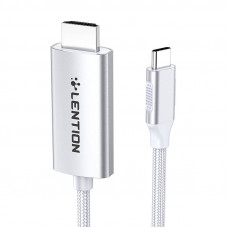 Lention CU707 USB-C to HDMI 2.0 cable,  4K60Hz, 1Gbps, 3m (silver)