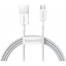 Baseus Kabelis USB2.0 A spraudnis - micro USB spraudnis 1.0m balts, Superior sērija BASEUS