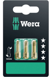 Wera Torsion (extra hard) uzgaļi, PZ1 x 25mm, PZ2 x 25mm, PZ3 x 25mm, 855/1 TH, blisterī