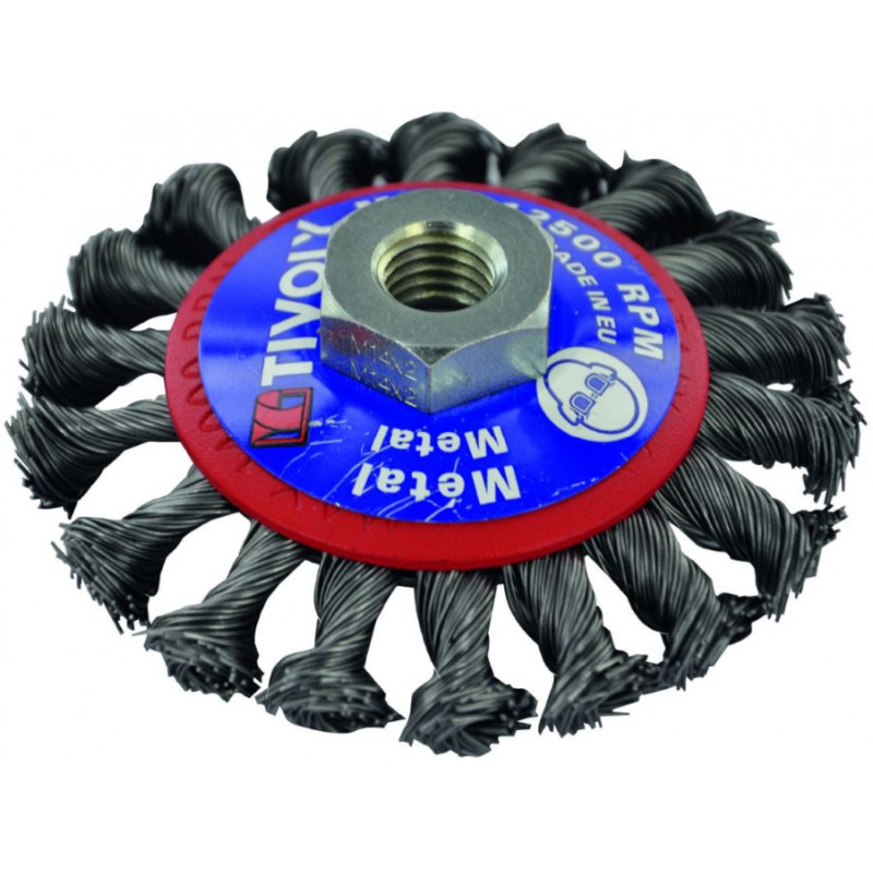 Tivoly Steel wire brush for angle grinder, 95mm, Ø0.5mm, M14