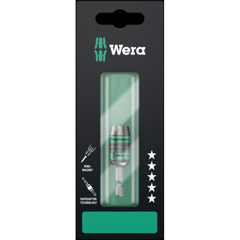 Wera Rapidaptor universāls uzgaļu turētājs ar rinķa magnētu 1/4´´ x 57mm , 887/4 RR, blisterī